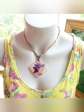 Vintage Butterfly Shell Necklace